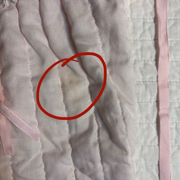 Vtg Her Majesty Pink Quilted Baby Bunting Pram Suit Bonnet Set 3-6 Mo. 1960s - Picture 7 of 7